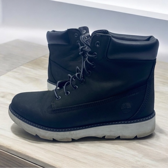 Timberland Keeley Field 6 Inch Black Nubuck Leather Womens 8 Lace Up Boots A26HQ - Picture 1 of 11